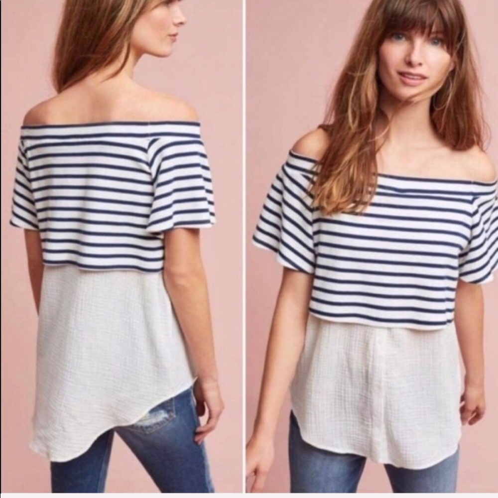 Anthropologie Layered Off The Shoulder Tunic S